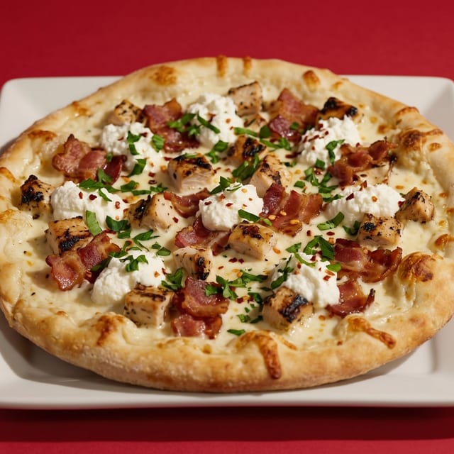 Chicken and Bacon Pizza.